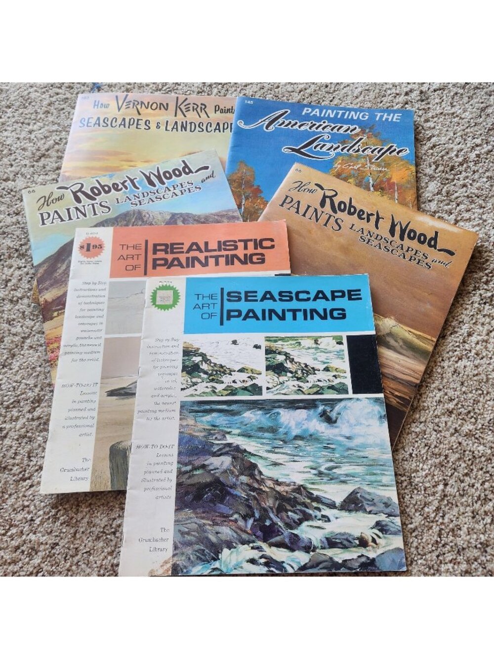 Vtg 1960s/70s Art Painting Books Lot - Robert Wood, Vernon Kerr, Grumbacher...